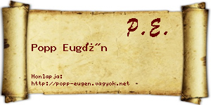 Popp Eugén névjegykártya